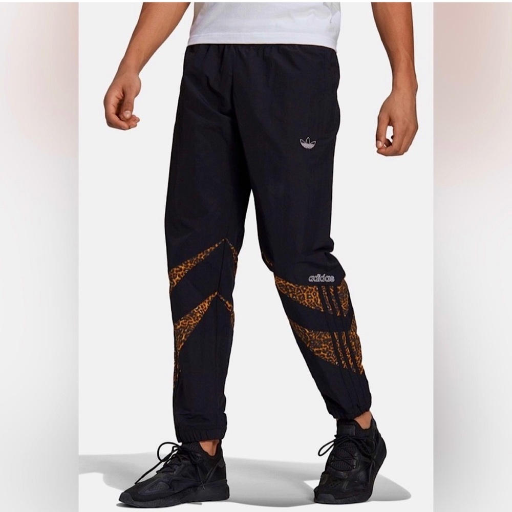Adidas Animal Print Leopard Cheetah Track Pants Tie Waist Mens Size 2XL